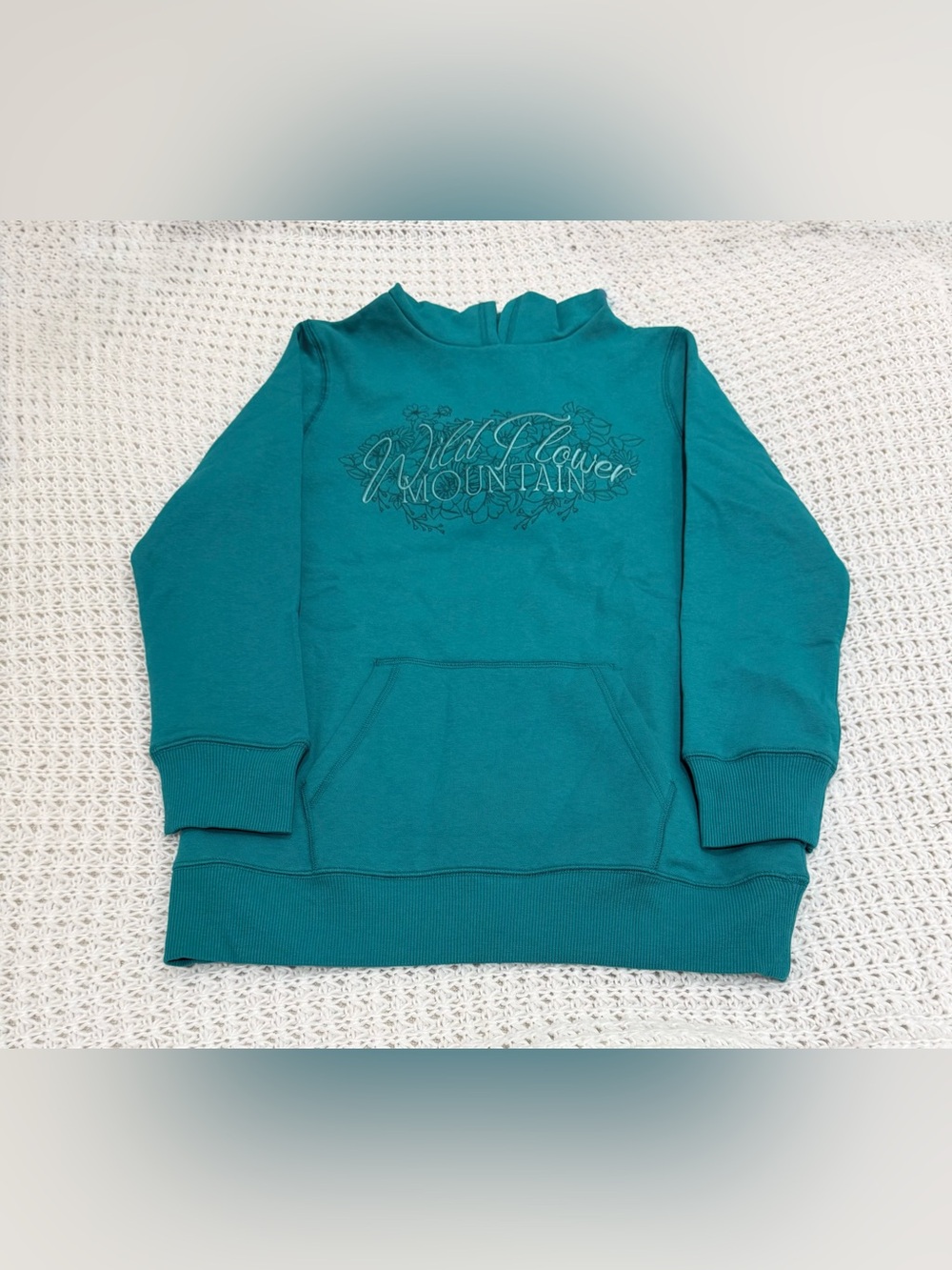 Thereabouts Girls Plus L 14.5/16.5 Wildflower Mountain Fleece Sweatshirt Teal